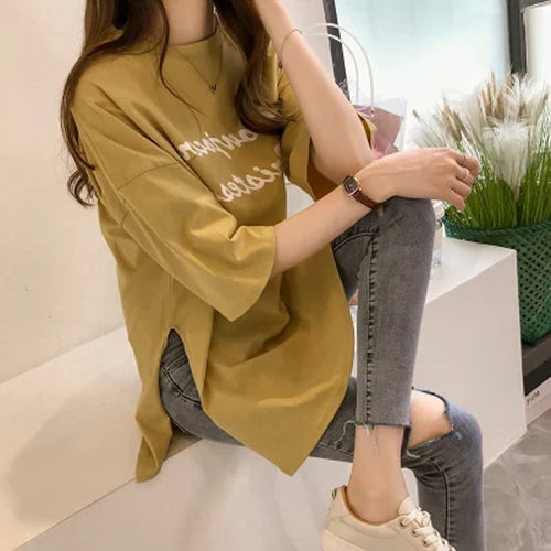 Femme Casual Oversized Grafik T-Shirt Stilla