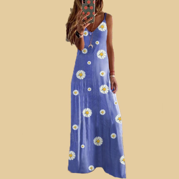 Dame Floral Print Ærmeløs Maxi-Kjole Stilla