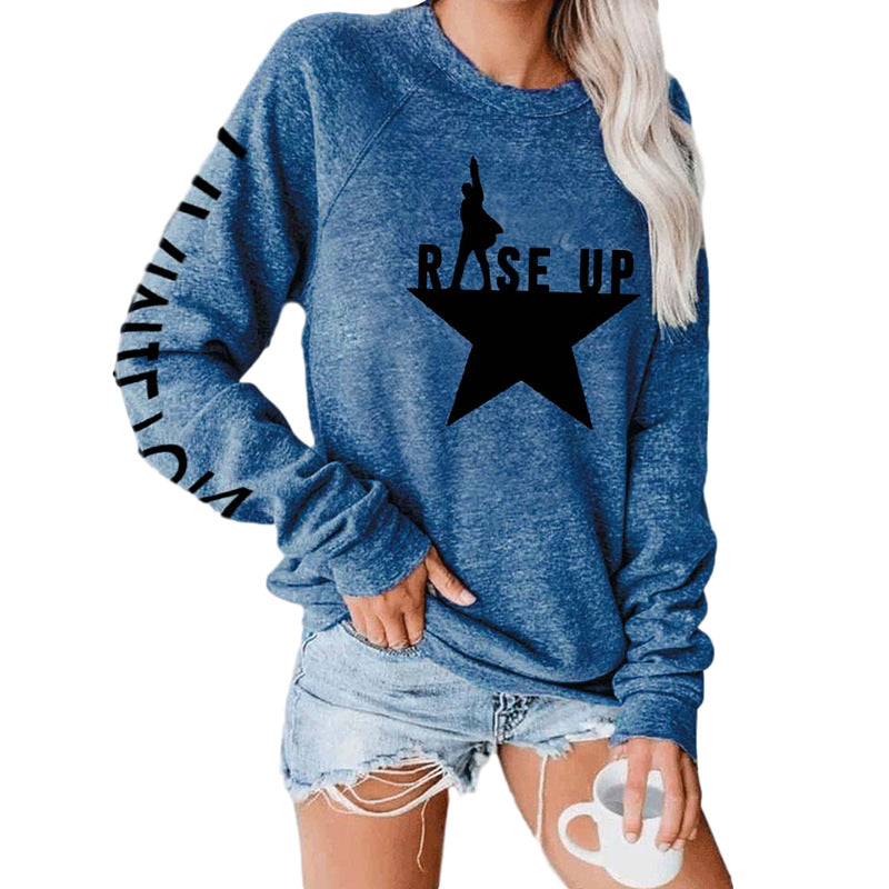 Dame sweatshirt med iøjefaldende grafisk tryk og afslappet snit Stilla