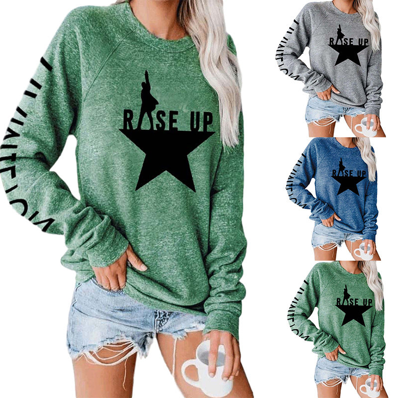 Dame sweatshirt med iøjefaldende grafisk tryk og afslappet snit Stilla