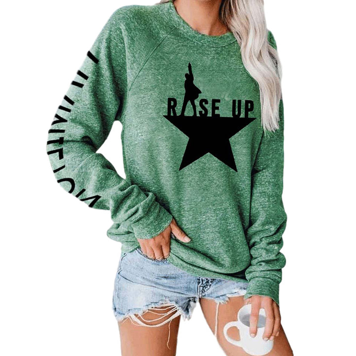 Dame sweatshirt med iøjefaldende grafisk tryk og afslappet snit Stilla