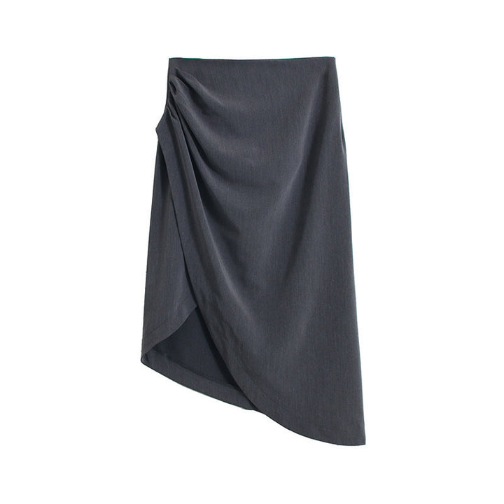 Dame indpakningsskørt med elegant drapering og asymmetrisk kant Stilla