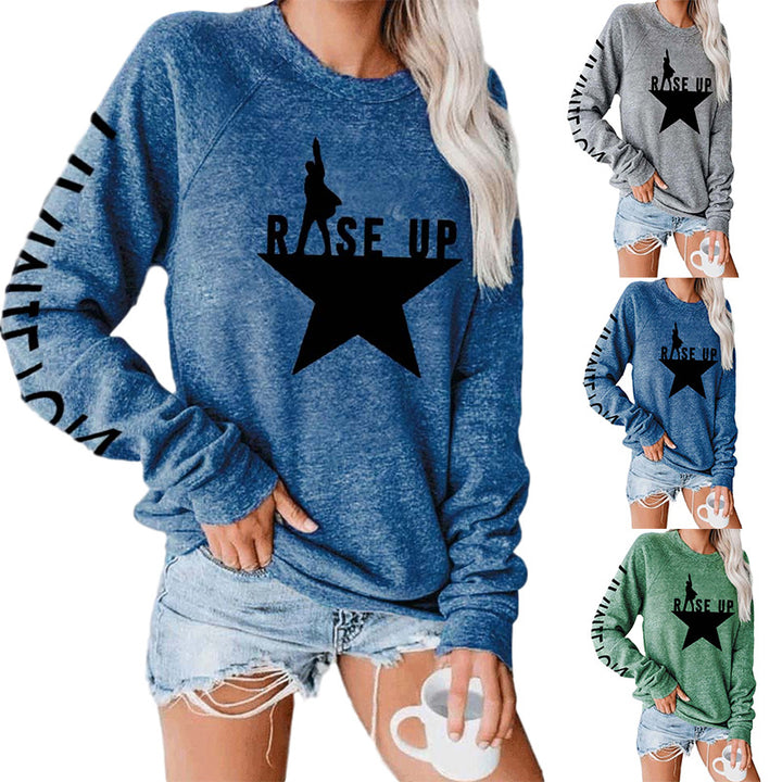 Dame sweatshirt med iøjefaldende grafisk tryk og afslappet snit Stilla