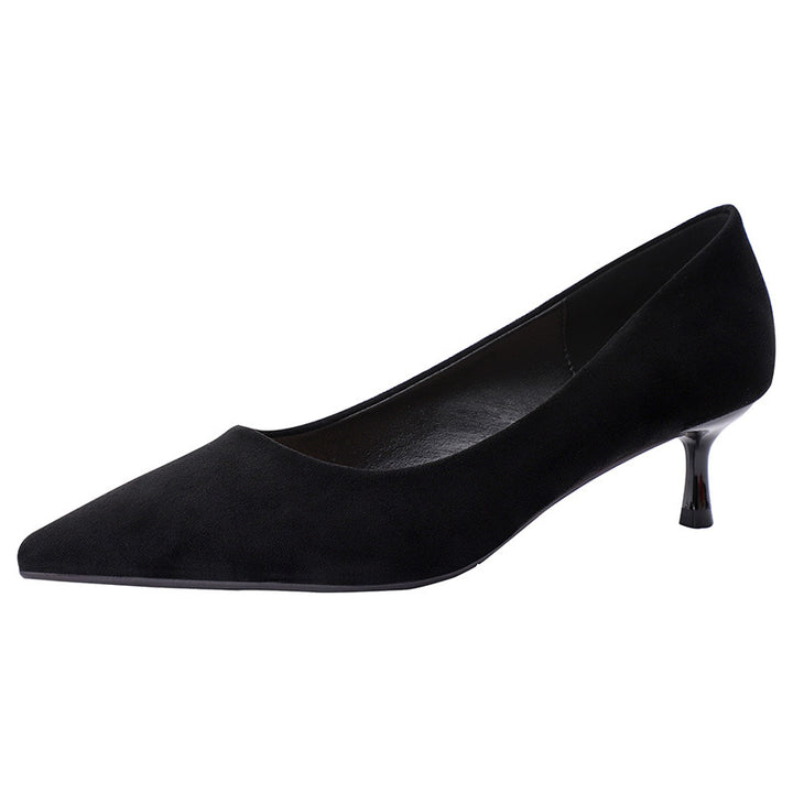 Dame elegante spidse Kitten-Hæle-Pumps med gennemsigtigt hæl-detalje Stilla