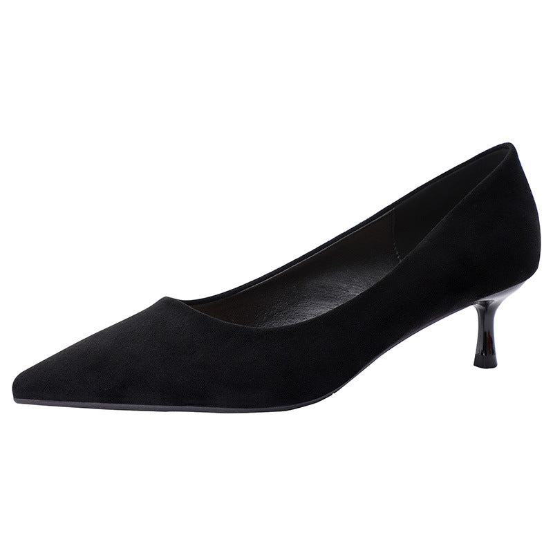 Dame elegante spidse Kitten-Hæle-Pumps med gennemsigtigt hæl-detalje Stilla