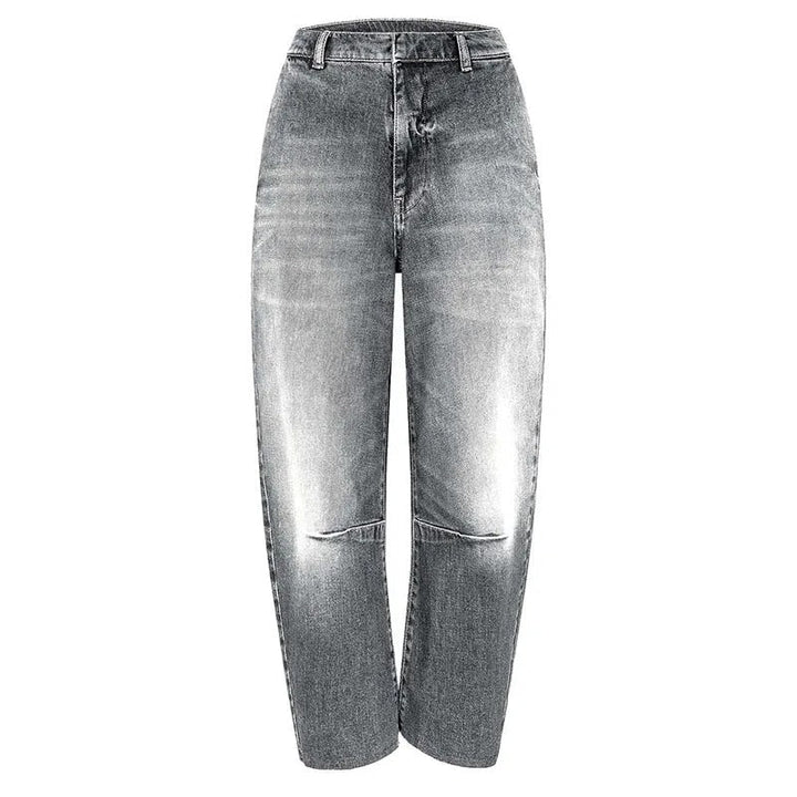 Stilla | Casual Denim Jakke med Bælte, Høj Krave og Lange Ærmer