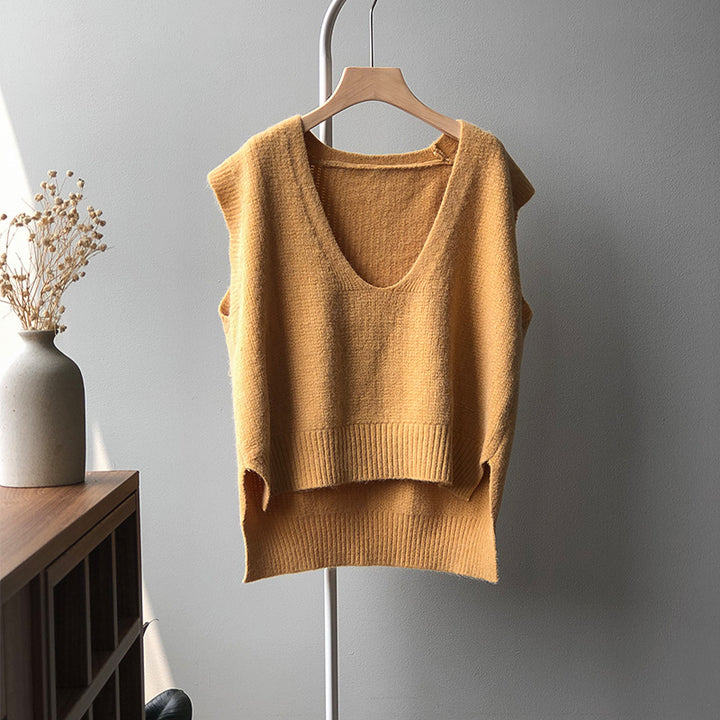 Dame komfortabel V-hals strikpullover Stilla