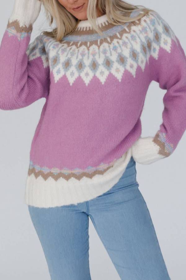 Stilla | Jul Forstærket Rund Hals Lange Ærmer Strik Pullover