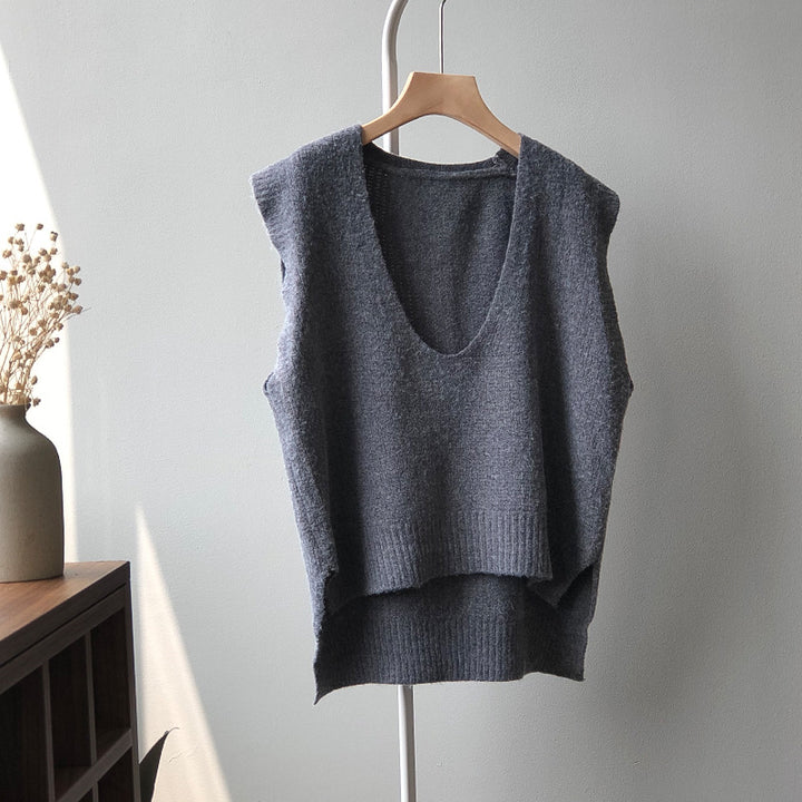 Dame komfortabel V-hals strikpullover Stilla