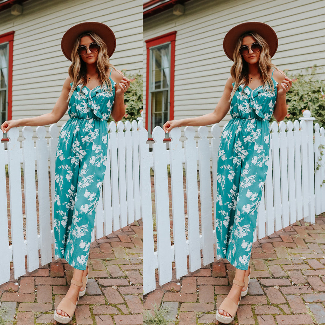 Dame Luftigt Jumpsuit med blomstret design og elastisk bånd Stiila