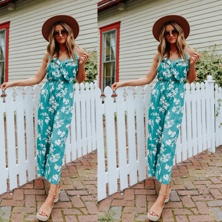 Dame Luftigt Jumpsuit med blomstret design og elastisk bånd Stiila