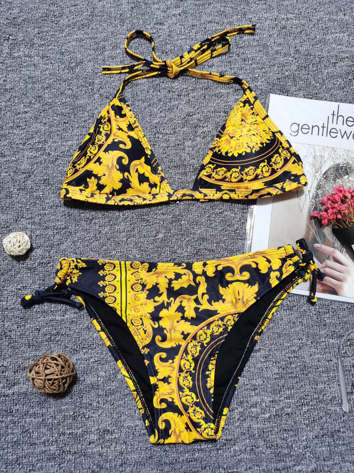 Dame Triangle Bikini Sæt med justerbare bånd Stilla1750243950