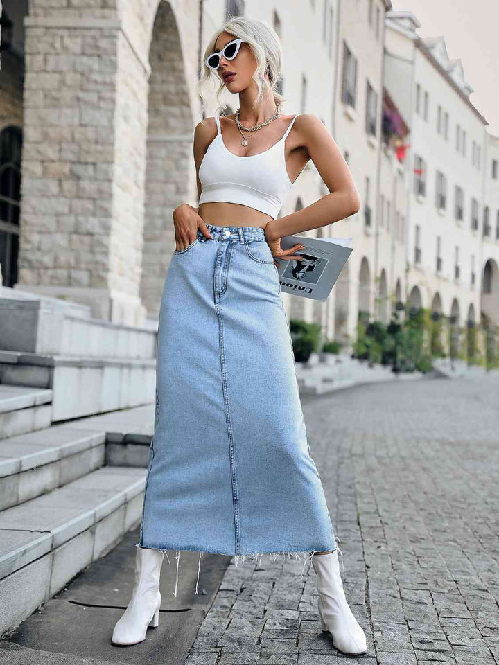 Stilla | Hem Denim Nederdel