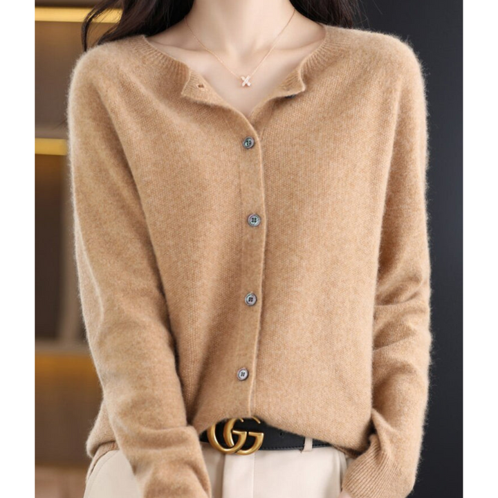 Stilla | Kvinders merinould cardigan O-hals