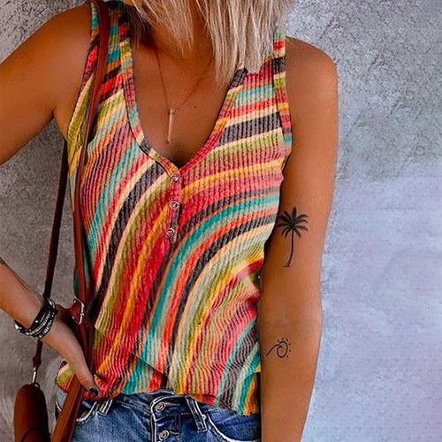 Skovae | Regnbue Stribet Tanktop