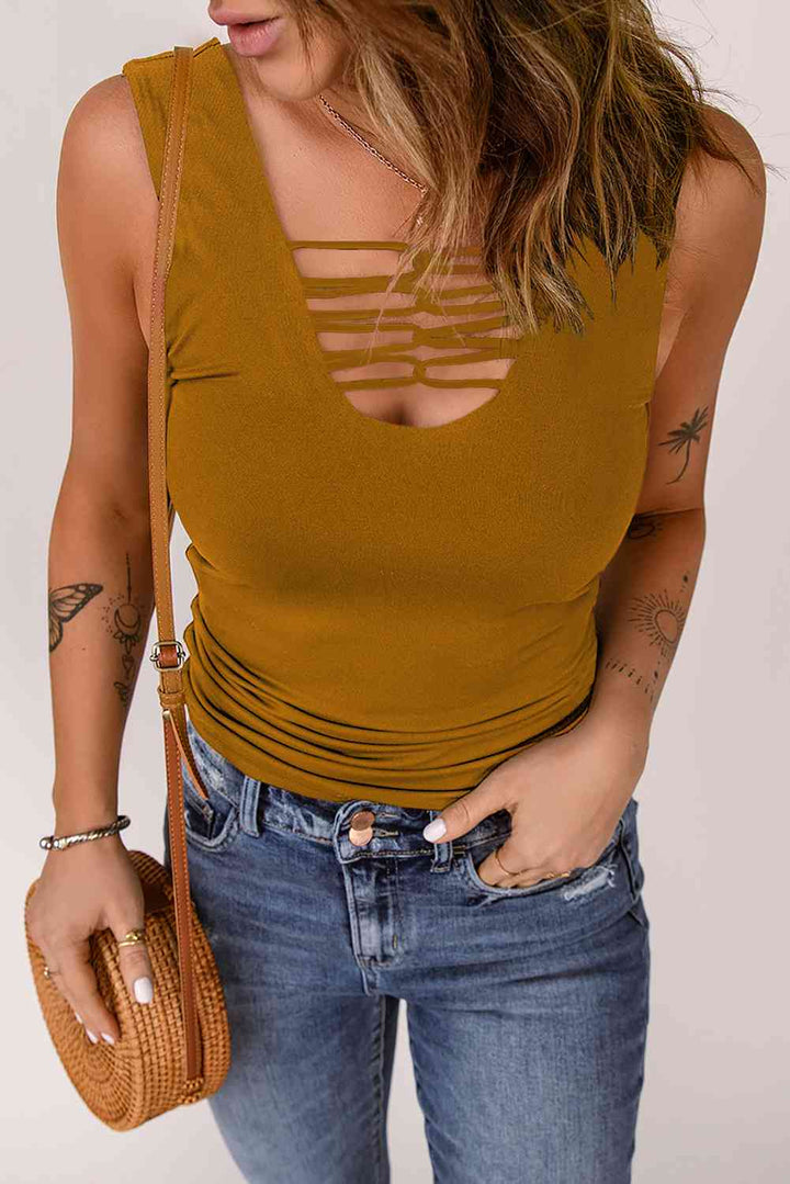 Stilla | Stropdetalje Scoop Neck Tank Top