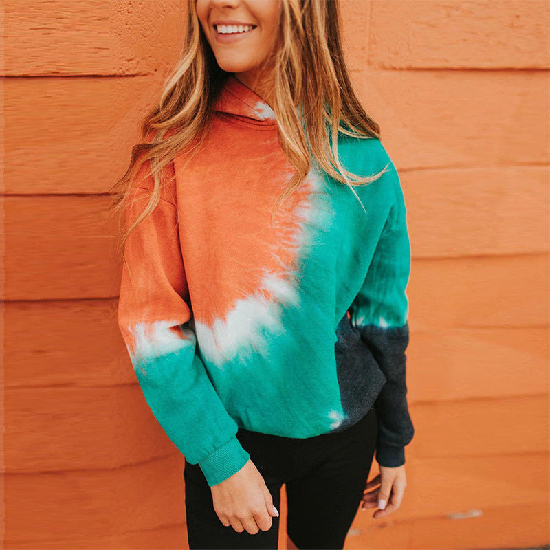 Kvinders oversized hættetrøje med fashionable tie-dye design Stilla