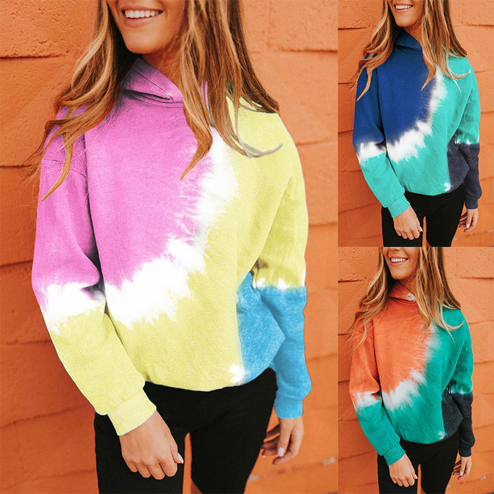 Kvinders oversized hættetrøje med fashionable tie-dye design Stilla