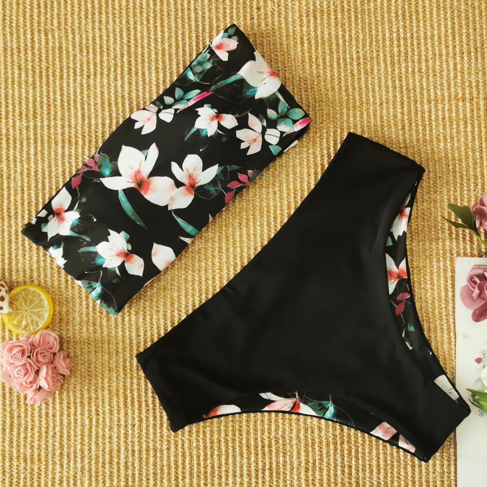 Dame bikini sæt med blomstret design og høj talje Stilla