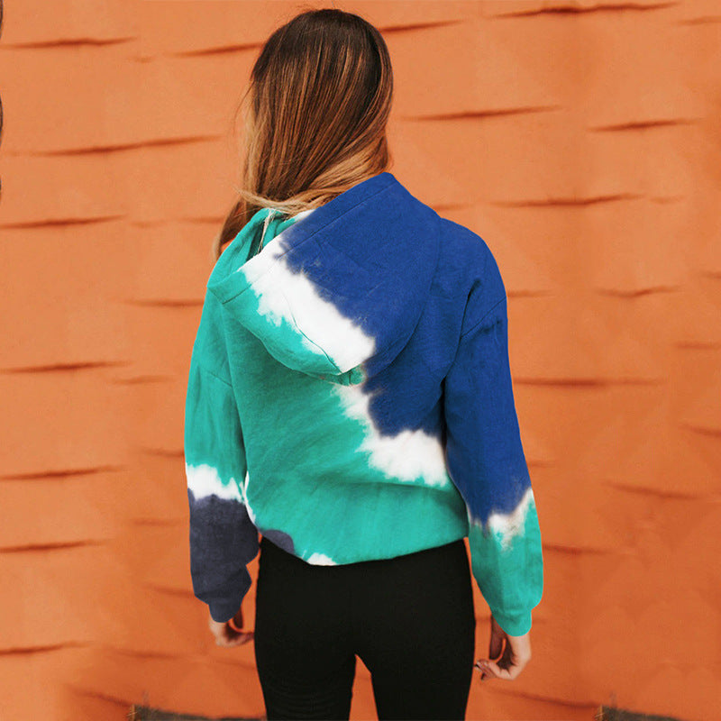 Kvinders oversized hættetrøje med fashionable tie-dye design Stilla