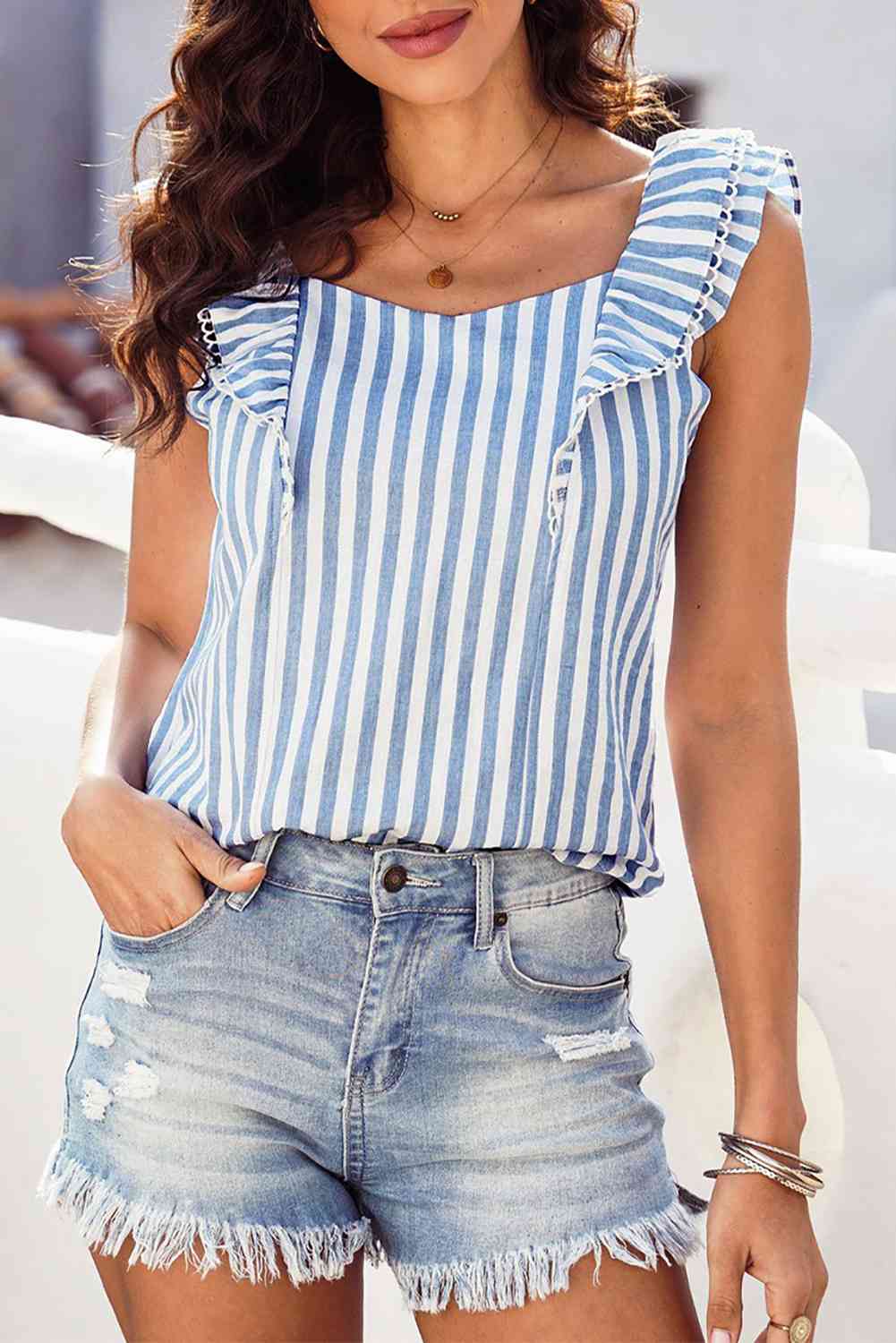 Stilla | Tie Back Ruffle Tank