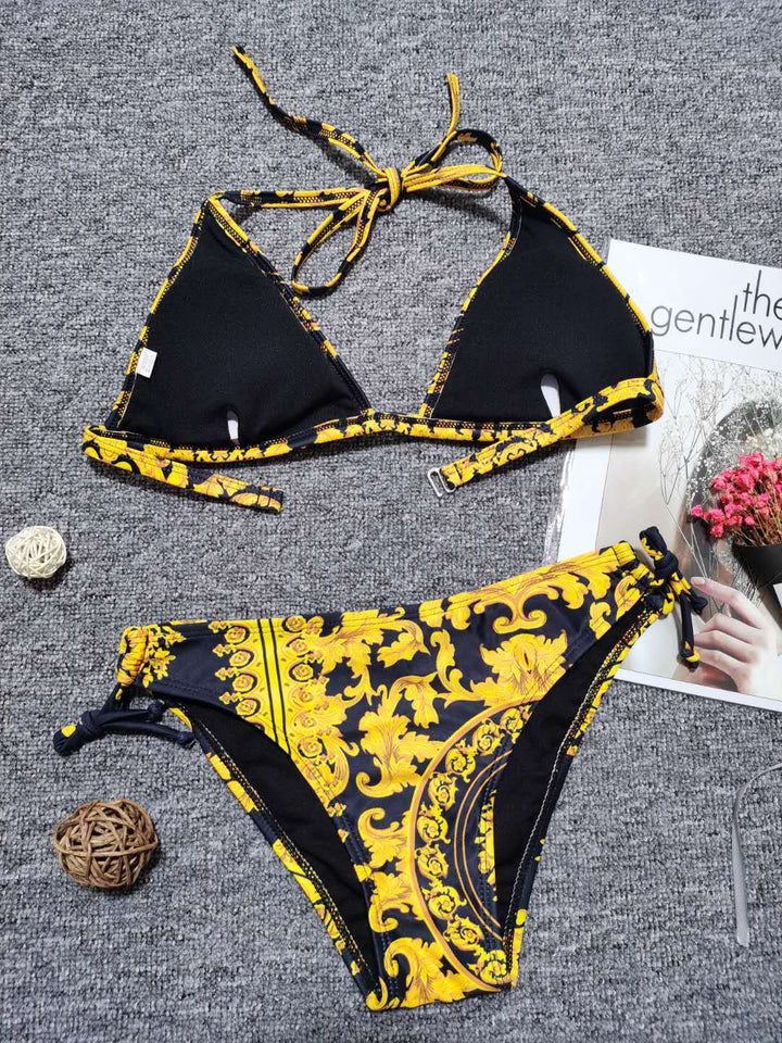 Dame Triangle Bikini Sæt med justerbare bånd Stilla1750243950