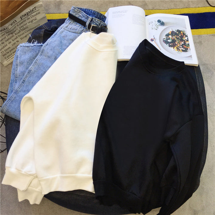 Femme Klassisk Løs Passende Pullover Sweatshirt Stilla
