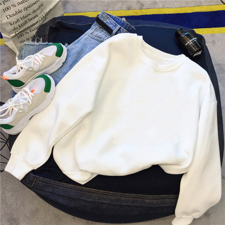 Femme Klassisk Løs Passende Pullover Sweatshirt Stilla