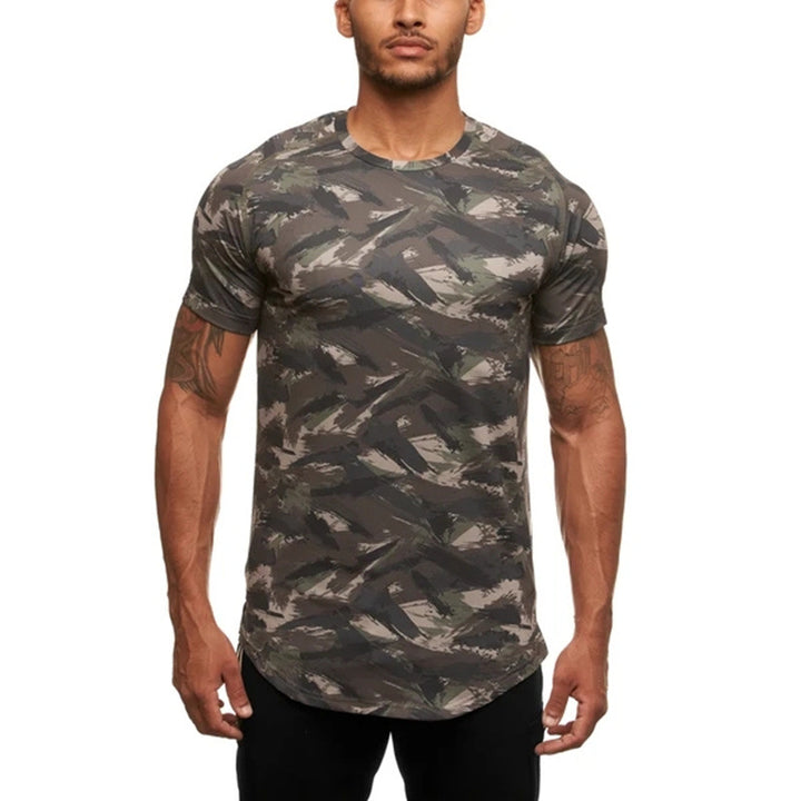 Herrer Sport T-shirt lavet af åndbart funktionsmateriale med moderne camouflage-design Stilla