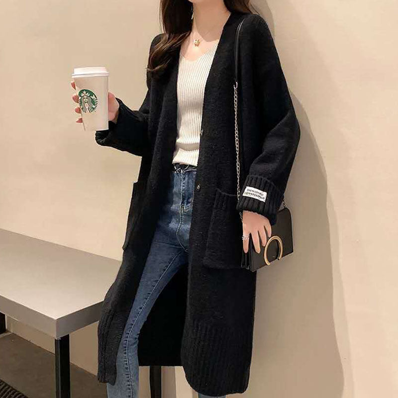 Femme Cozy Åben Front-Cardigan med Lommer Stilla