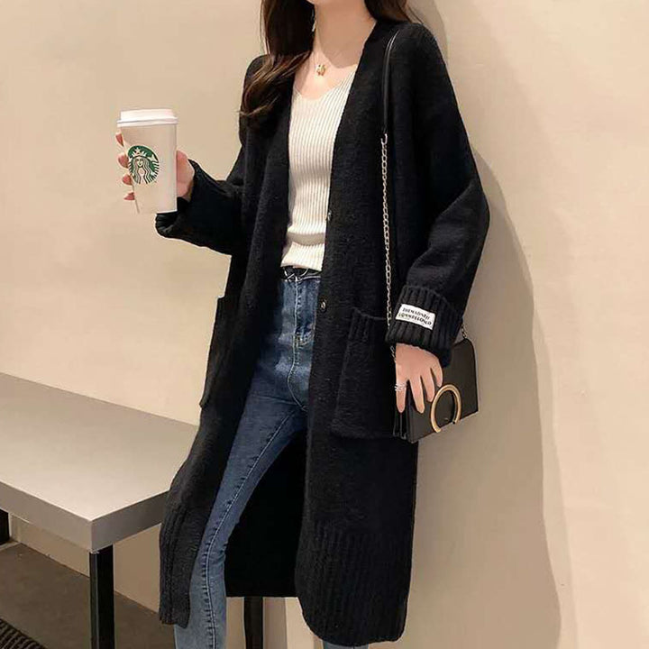 Femme Cozy Åben Front-Cardigan med Lommer Stilla