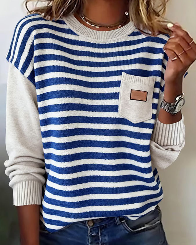 Stilla | Pullover med kontraststriber