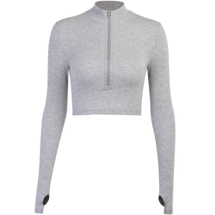 Dame Ribbetrøje Zip-Up Bodycon Top Stilla