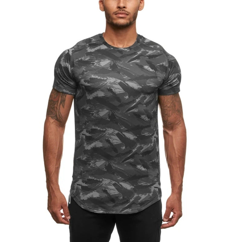 Herrer Sport T-shirt lavet af åndbart funktionsmateriale med moderne camouflage-design Stilla