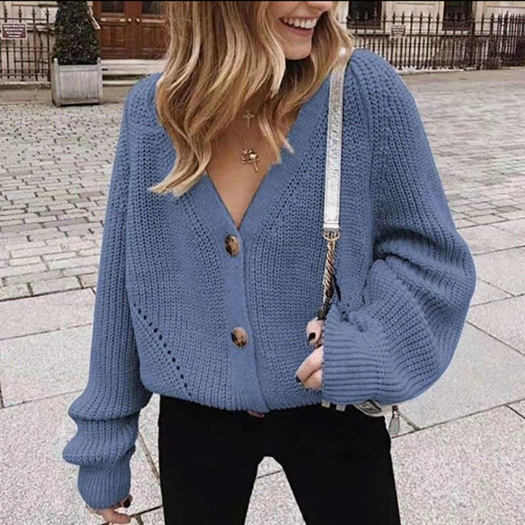 Kvinders moderigtige chunky strik cardigan med knapdetaljer og løs pasform Stilla