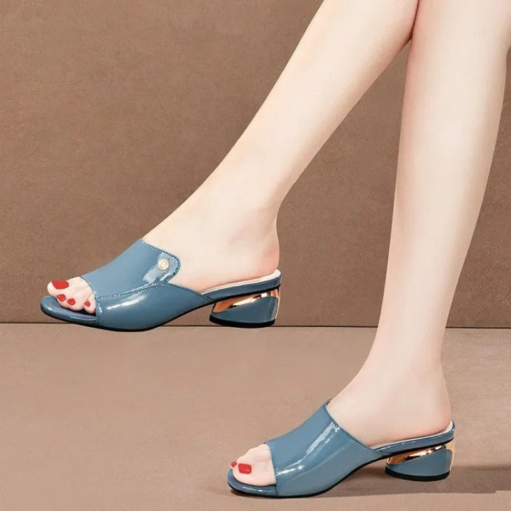 Skovae | Elegante Pantolette med Glinsende Finish