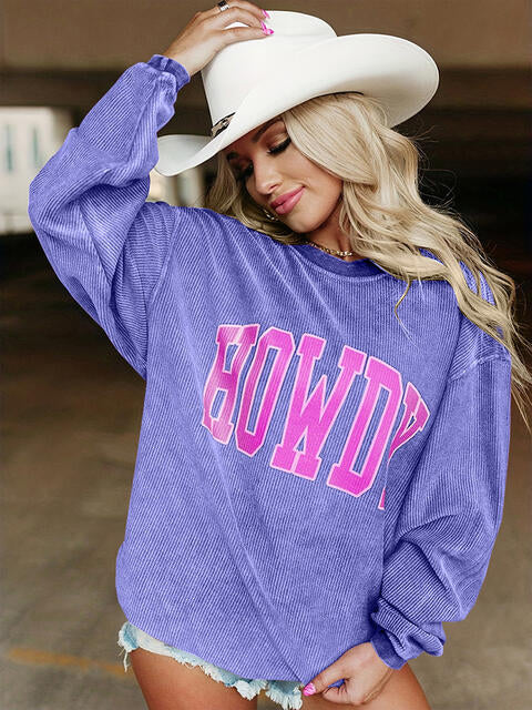 Stilla | Størrelse Howdy Grafik Rund Hals Sweatshirt