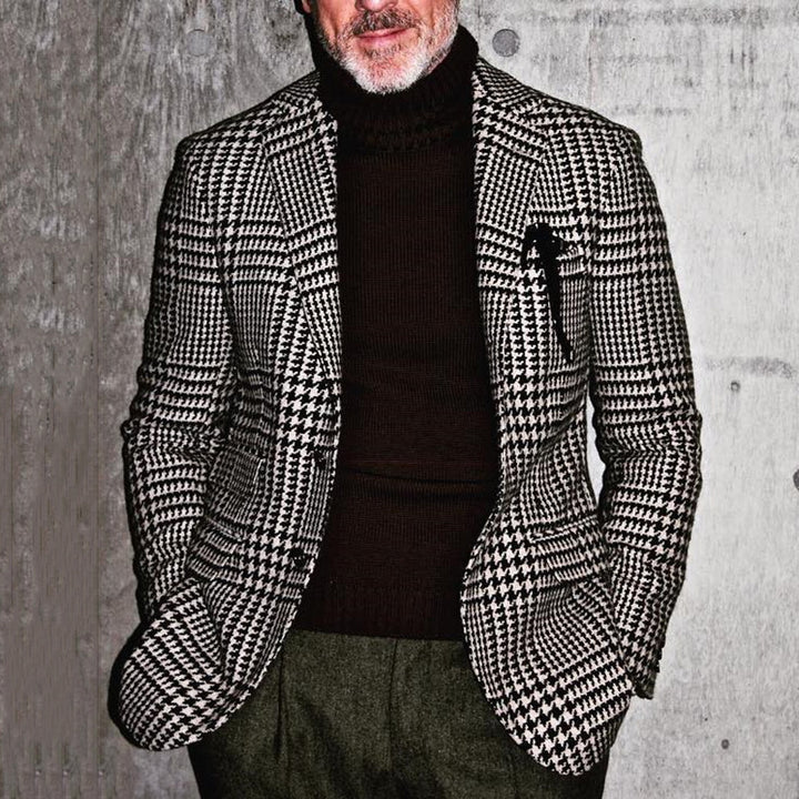 Herrer elegant ternet blazer med fint snit og praktiske lommer Stilla