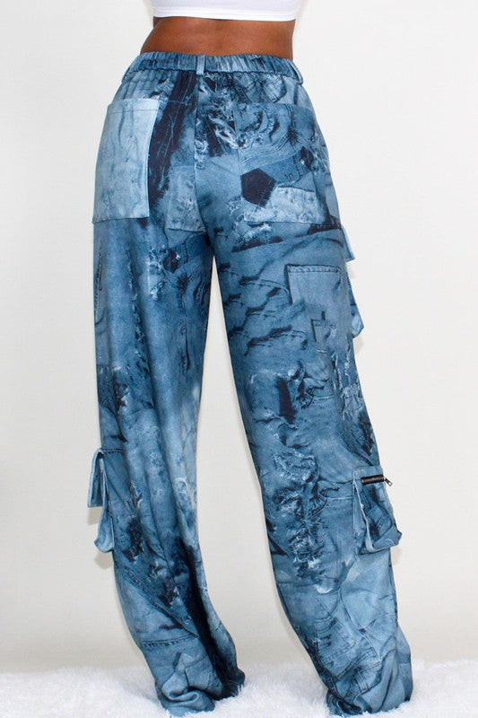 Stilla | Tie Dye Print Cargo Casual Bukser