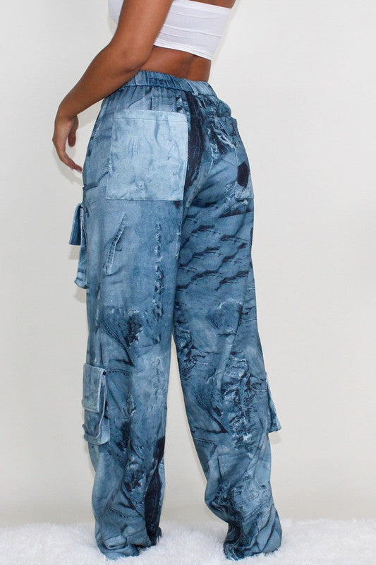 Stilla | Tie Dye Print Cargo Casual Bukser