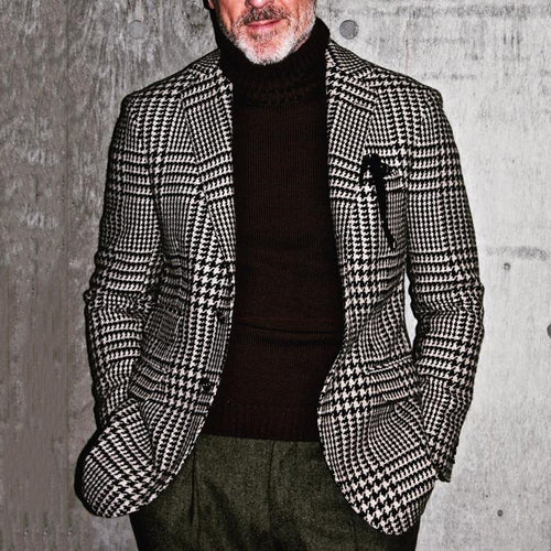 Herrer elegant ternet blazer med fint snit og praktiske lommer Stilla