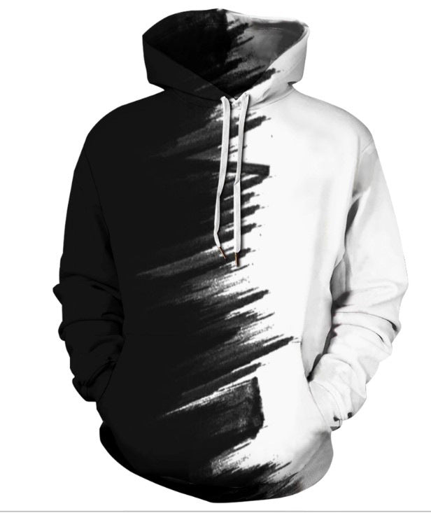 Herrer Hoodie med moderne penselstræk-design Stilla