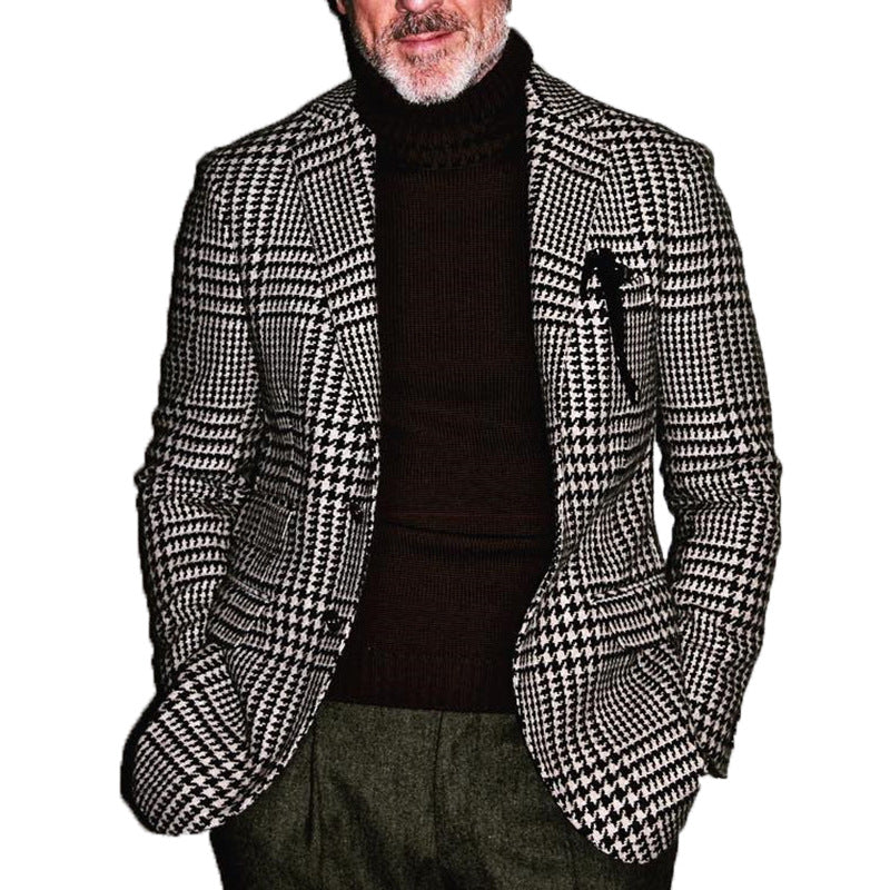 Herrer elegant ternet blazer med fint snit og praktiske lommer Stilla