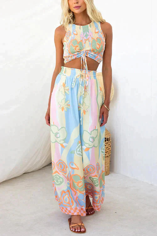 Stilla | Floral Print Elastisk Talje Sæt