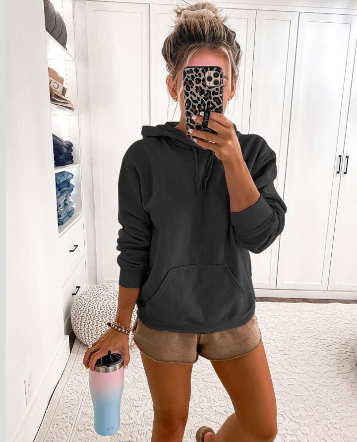Kvinders casual hoodie med praktisk kengurulomme og blødt stof Stilla