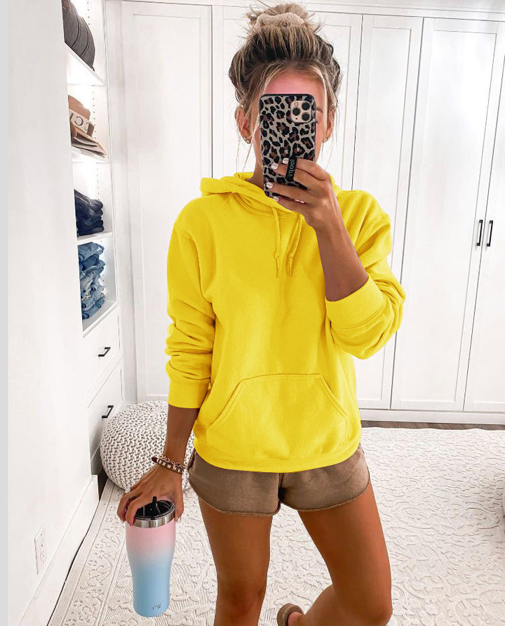 Kvinders casual hoodie med praktisk kengurulomme og blødt stof Stilla