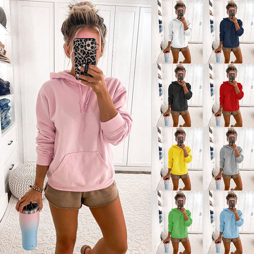 Kvinders casual hoodie med praktisk kengurulomme og blødt stof Stilla