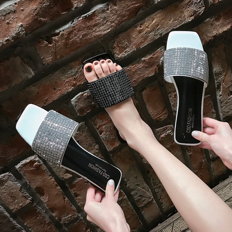 Kvinder Glamourøse Glidende Sandaler med funklende Strassdesign Stilla