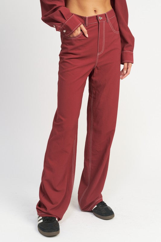 Stilla | Stitching Straight Leg Bukser