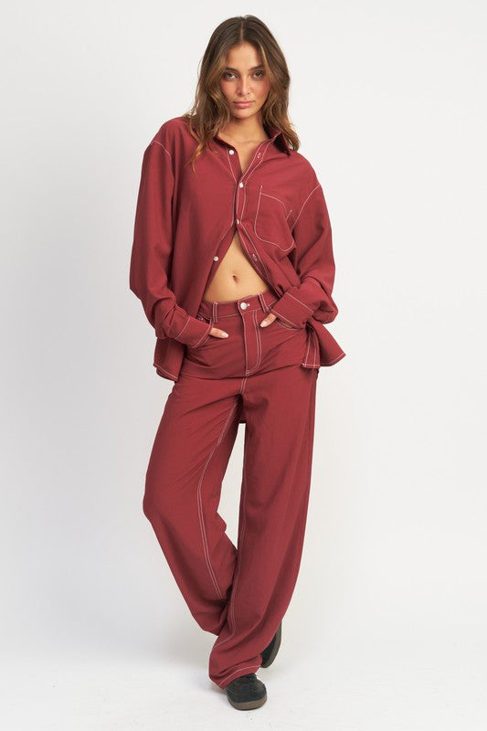 Stilla | Stitching Straight Leg Bukser